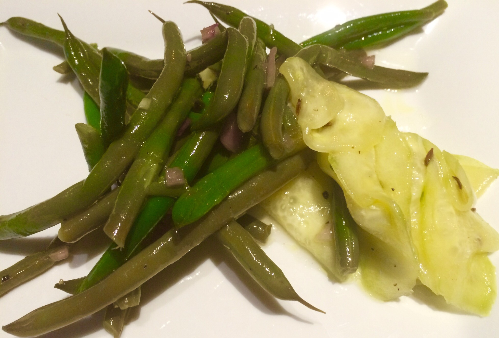 Green Bean Salad and Cucumber Salad